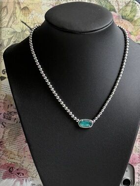 KENDRA SCOTT BRIGHT AQUA ELISA BEADED NECKLACE NWT
